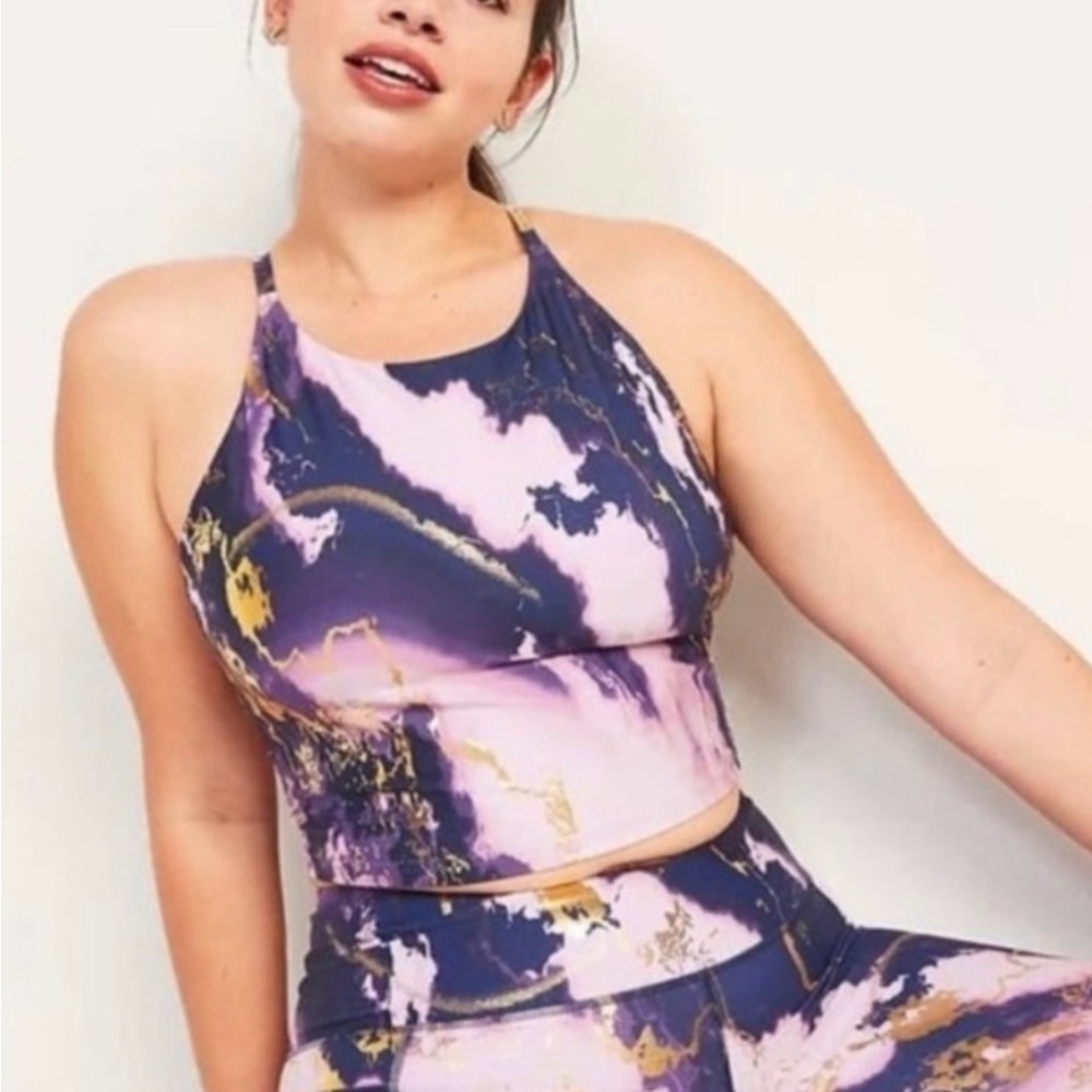 Stylish Purple and Gold Activewear Top